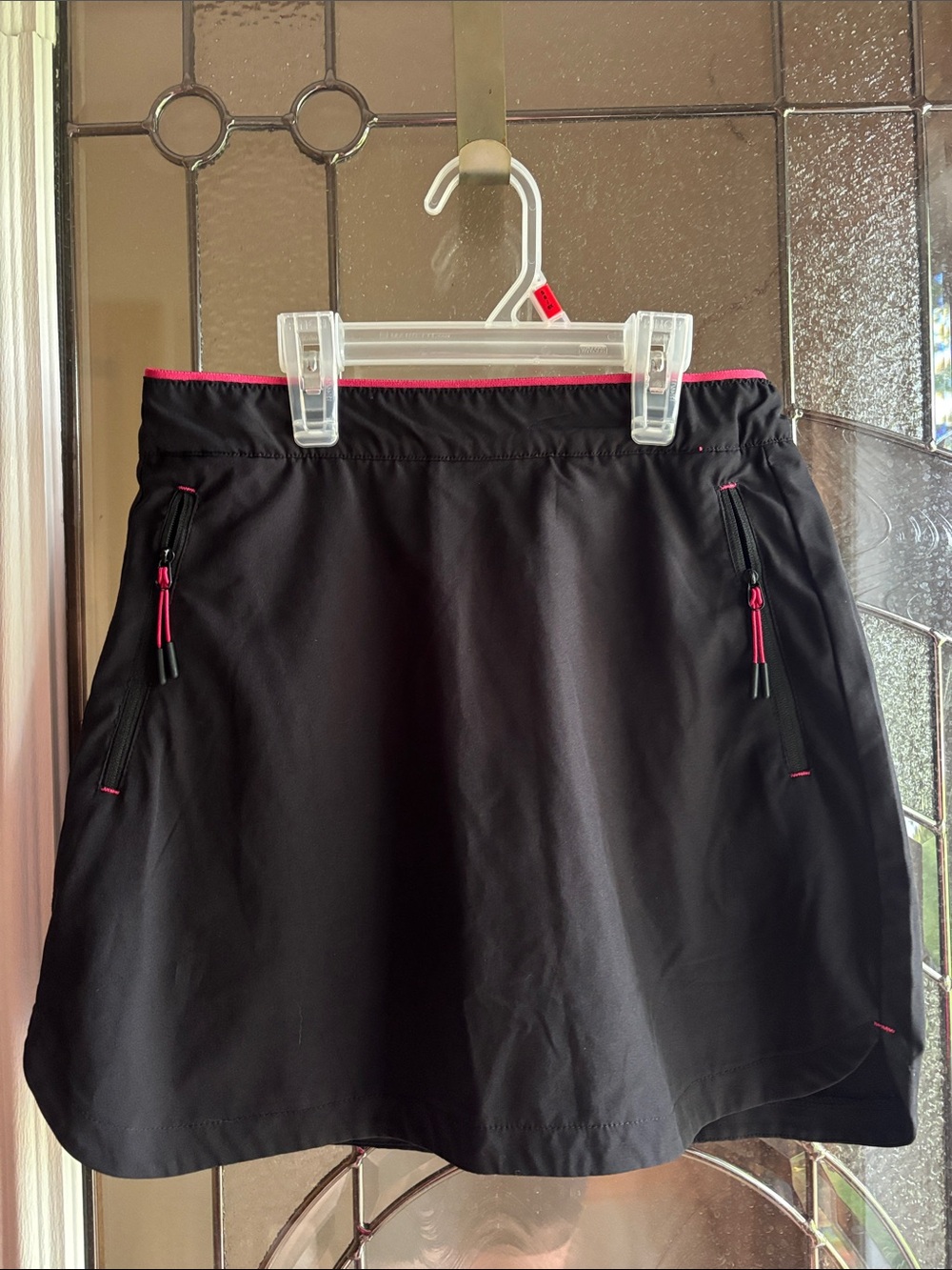 Active Black Skort with Pink/Red Trim